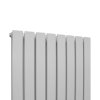 Designer Radiators 160 x 56cm Flat Panel Modern Central Heating Gloss White Vertical Column Double Panel Wall Mounted Slimline Kitchen Living Room Bathroom Commercial Cleaning Brush & Fixing Kit