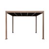 Wood Effect Aluminium Pergola with LED Lights - 3m x 3m