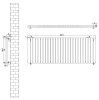 Oval Single Column Radiator - 600 x 1620mm - Black
