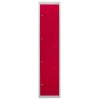 MonsterShop Metal Lockers 4 Door Storage, Flatpack Red & Grey Metal Lockable Unit, School Staff Gym Changing