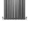 Designer Radiators 160 x 56cm Flat Panel Modern Central Heating Anthracite Grey Vertical Column Double Panel Wall Mounted Slimline Kitchen Living Room Bathroom Commercial Cleaning Brush & Fixing Kit