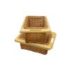 Pull out Wicker Basket Drawer x 2 400mm Kitchen Storage Solution Larder Base Unit Cupboard with Handle Rustic Beech Wood Farmhouse Style 100% Handmade Rattan FREE Fixing Kit Included – Brown