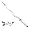 Body Revolution EZ Barbell Bar - 1.2m EZ Weight Lifting Bar for 1 Inch Standard Weights Plates - Barbell for Bench Press, Curls and Bodybuilding With Spinlock