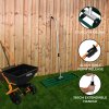 Lawn Leveller & Rotary Spreader Gritter Fertiliser Garden Levelling Rake Lute 100 x 32cm Green Removable Extendable Handle 1.15 - 1.9m Easy Grip 25kg Capacity Salt Grit Sand Seed Rain Cover & Gloves