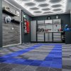 Vented Modular Interlocking Flooring Tiles & Edges 90 Grey & 30 Blue Single Garage Heavy Duty Floor Mat Showroom Workshop Outdoor Polypropylene Anti Slip Weather Resistant Drainage 3.2m x 6m 19.2m2