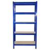 75cm Wide Racking Garage Storage Shelving Heavy Duty 5 Tier Shelf Unit 75cm x 30cm x 150cm Blue/Black (4, Blue)