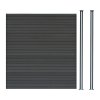 Composite Fence Panel & 2 x  LED Posts - Grey
