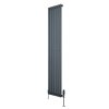 Oval Single Column Radiator & Valves - 1800mm x 360mm - Anthracite Grey