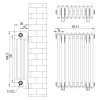 Traditional 4 Column Radiator & Valves - 600 x 425mm - White