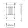 Traditional Heated Towel Rail Radiator - 950mm x 570mm - Anthracite Grey
