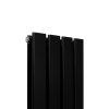 Designer Radiators 160 x 28cm Flat Panel Modern Central Heating Matt Black Vertical Column Double Panel Wall Mounted Slimline Kitchen Living Room Bathroom Commercial Cleaning Brush & Fixing Kit