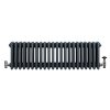 Traditional 4 Column Radiator & Valves - 300 x 1010mm - Anthracite Grey