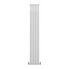 Designer Radiators 180 x 28cm Flat Panel Modern Central Heating Gloss White Vertical Column Double Panel Wall Mounted Slimline Kitchen Living Room Bathroom Commercial Cleaning Brush & Fixing Kit