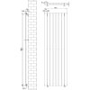 Flat Single Column Radiator & Valves - 1800mm x 560mm - White