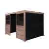 Wood Effect Aluminium Pergola With Blinds & 2 Louvre Panels - 3m x 3m