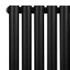 Oval Single Column Radiator - 1600 x 240mm - Black