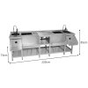 Cocktail Bar Station Compact Twin Free-Standing Stainless Steel Insulated Ice Well Sink 360 Mixer Tap Glass Refresher Drip Tray Blender Shelf Speed Rail Shelves Gastro Pots Knife Holder Boston Shaker