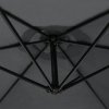 3m Cantilever Garden Parasol Banana Hanging Umbrella Winding Crank Shade Patio Outdoor Sun Shade Tilt UV Protection | Grey Fan Base