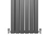 Designer Radiators 160 x 42cm Flat Panel Modern Central Heating Anthracite Grey Vertical Column Double Panel Wall Mounted Slimline Kitchen Living Room Bathroom Commercial Cleaning Brush & Fixing Kit