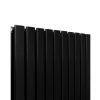 Designer Radiators 160 x 70cm Flat Panel Modern Central Heating Matt Black Vertical Column Double Panel Wall Mounted Slimline Kitchen Living Room Bathroom Commercial Cleaning Brush & Fixing Kit