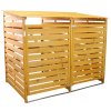 Double Wheelie Bin Storage Shed Store Hideaway Wooden Dustbin Trash Cupboard Outdoor Timber Cover Hinged Lid Lockable Latched Chain Recycling Garden FREE Fixing Kit 122cm (H) x 149cm (W) x 92.5cm (D)