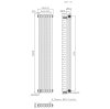 Traditional 2 Column Radiator - 1500 x 290mm - Raw Metal