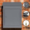 Parcel Post Drop Box Grey Large Steel Outdoor Lockable 2 Keys Letter Mail Package Courier Container Delivery Storage Wall Mount Safe Secure Anti Fishing Scannable Barcode FREE Screwdriver Fixing Kit