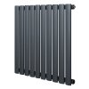 Oval Single Column Radiator - 600 x 600mm - Anthracite Grey
