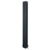 Traditional 4 Column Radiator & Valves - 1800 x 200mm - Anthracite Grey