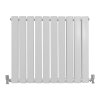 Designer Radiators 60 x 70cm Flat Panel Modern Central Heating Gloss White Horizontal Column Double Panel Wall Mounted Slimline Kitchen Living Room Bathroom Commercial Cleaning Brush & Fixing Kit