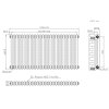 Traditional 2 Column Radiator - 600 x 1190mm - Raw Metal