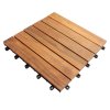 Decking Tiles Wooden Interlocking Boards Square Garden Patio Balcony Roof Terrace Hot Tub Flooring Acacia Wood Deck Tile Flooring