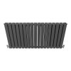 Designer Radiators 60 x 119cm Flat Panel Modern Central Heating Anthracite Grey Horizontal Column Double Panel Wall Mounted Slimline Kitchen Living Room Bathroom Commercial Cleaning Brush & Fixing Kit