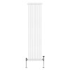 Traditional 2 Column Radiator 1800mm x 382mm Modern Central Heating Heater Gloss White Carbon Steel Vertical Wall Mounted Kitchen Living Room Bathroom Cleaning Brush Fixing Kit & Brackets