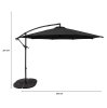 Cantilever Parasol 3m With Full Fan Base - Black