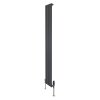 Flat Single Column Radiator & Valves - 1800mm x 280mm - Anthracite Grey