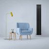 Designer Radiators 180 x 28cm Flat Panel Modern Central Heating Matt Black Vertical Column Double Panel Wall Mounted Slimline Kitchen Living Room Bathroom Commercial Cleaning Brush & Fixing Kit