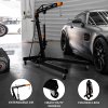 Engine Crane 2 Tonne Ton 2000kg Hydraulic Pump Handle Folding Legs Hoist Lift Jack Stand Handle 6 Portable Heavy Duty Wheels Workshop Garage 4 JIB Positions Chain Hook Black Powder Coated Steel