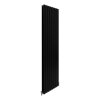 Designer Radiators 180 x 56cm Flat Panel Modern Central Heating Matt Black Vertical Column Double Panel Wall Mounted Slimline Kitchen Living Room Bathroom Commercial Cleaning Brush & Fixing Kit