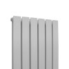 Designer Radiators 180 x 42cm Flat Panel Modern Central Heating Gloss White Vertical Column Double Panel Wall Mounted Slimline Kitchen Living Room Bathroom Commercial Cleaning Brush & Fixing Kit