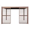 Wood Effect Aluminium Pergola Shutter Panel - 123cm Wide
