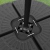 Monster Shop Dark Grey Fan Cantilever Parasol Base Garden Patio Outdoor Umbrella Weight Stand Sand Water Filled Garden Furniture 100cm x 100cm x 7cm