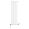 Traditional 2 Column Radiator 1800mm x 472mm Modern Central Heating Heater Gloss White Carbon Steel Vertical Wall Mounted Kitchen Living Room Bathroom Cleaning Brush Fixing Kit & Brackets