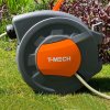 T-Mech Auto Rewind Hose Reel 20m + 2m, Wall-Mounted 8 Spray Nozzle Gun, Neat Retractable Hose-Pipe With Bracket And Fixings, 180?? pivot