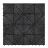 Vented Modular Interlocking Flooring Tiles & Edges 120 x Black Single Garage Heavy Duty Floor Mat Showroom Workshop Outdoor Polypropylene Anti Slip Weather Resistant Drainage Channels 3.2m x 6m 19.2m2