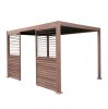 Wood Effect Aluminium Pergola 4m x 3m with 2 Louvre Panels