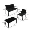 Rattan Patio Furniture Set - Black