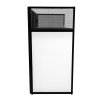 DJ Disco Booth Stand Mixer Shelf Foldable Portable Screen Table Powder Coated Steel Interchangeable Stretch Cloth Panels 1 x Black & 2 x White Cloths Carry Storage Bag Secure Handle Lock Complete Set
