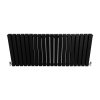 Designer Radiators 60 x 140cm Flat Panel Modern Central Heating Matt Black Horizontal Column Double Panel Wall Mounted Slimline Kitchen Living Room Bathroom Commercial Cleaning Brush & Fixing Kit