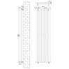 Oval Single Column Radiator & Valves - 1800mm x 480mm - Anthracite Grey